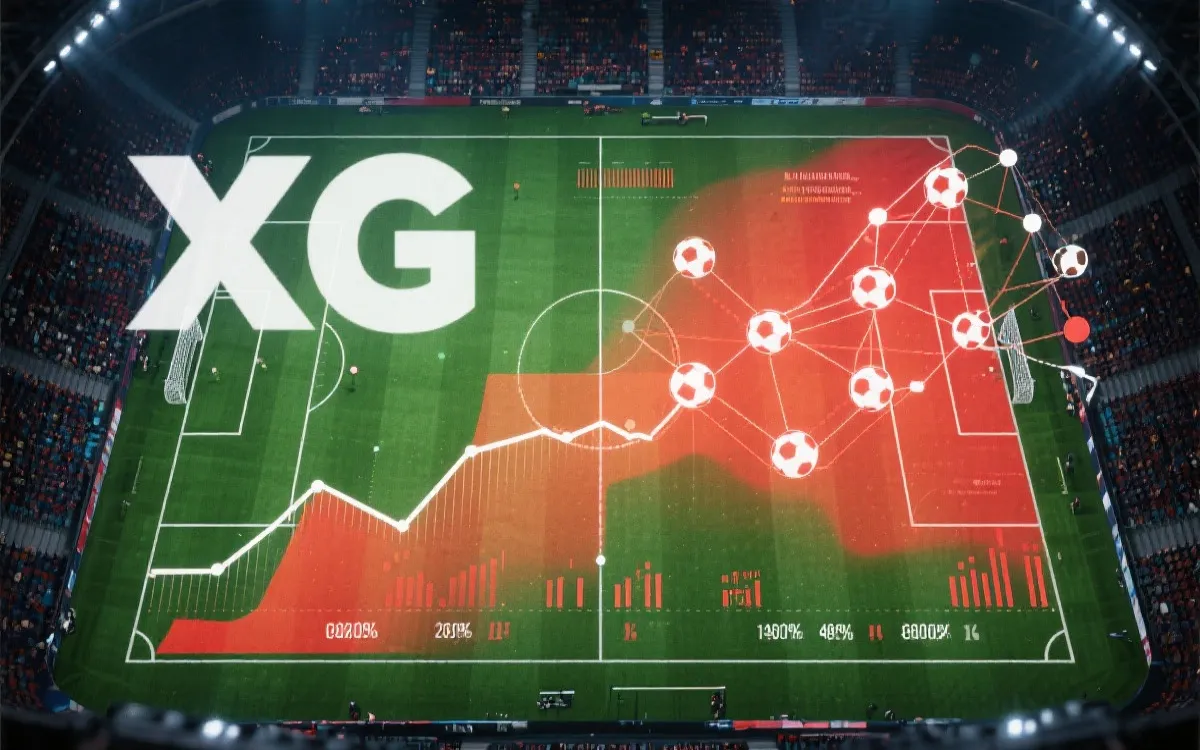 足球场上叠加进球期望与赔率曲线的战术数据视觉